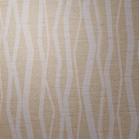 Abstract Sunshine Sand Vertical Stripe on Linen