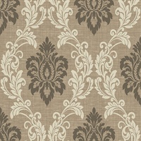 Adela Light Brown Twill Damask