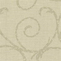 Bates Beige Textured Scroll