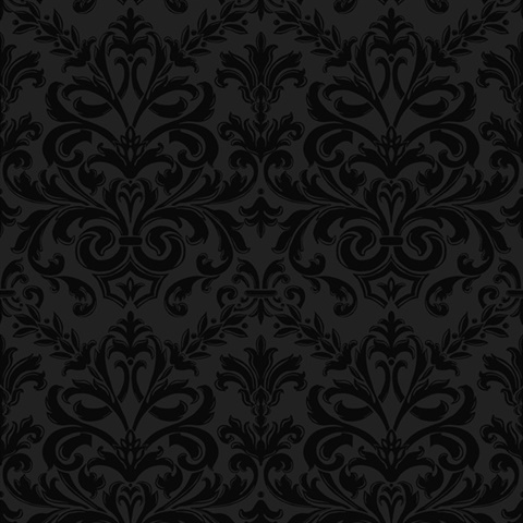 Black Feathered Damask Commercial Wallcovering