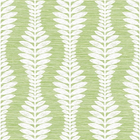 Vertical Ogee Leaf Stripe Greenery