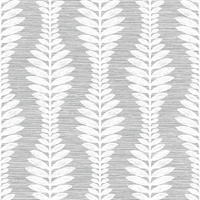 Vertical Ogee Leaf Stripe Morning Fog