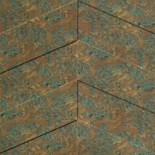 Chevron Ceiling Copper Patina