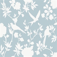 Bird Floral Silhouette Hampton Blue