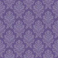Purple Large Scale Classic Damask Commercial Wallcovering