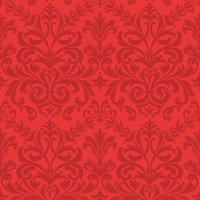 Red Feathered Damask Commercial Wallcovering