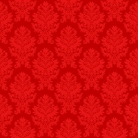 Red Large Scale Classic Damask Commercial Wallcovering