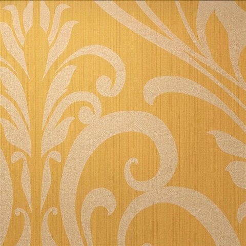 Rock 'N' Scroll Gold Record Damask