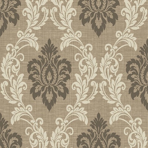 Silk Damask 54 Metallic Cocoa