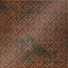 Square Button Ceiling Aged Copper