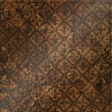 Square Button Ceiling Bronze Patina