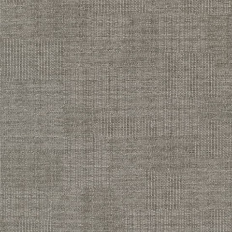 Thelonious Brown Checked Large Plaid Linen Wallcovering