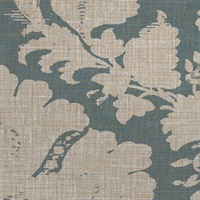 Watercolor Damask Blue Stone